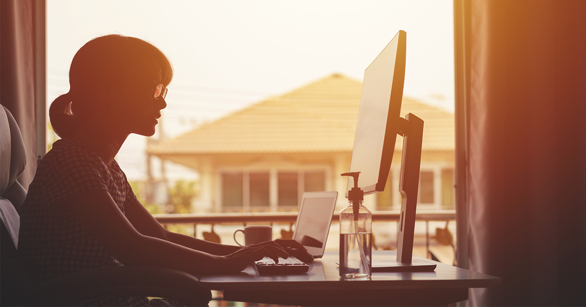 At Desk helping customers during covid-19